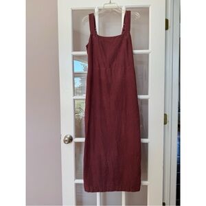 Abercrombie & Fitch Burgundy Linen-Blend Maxi Dress